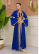 Altın işlemli  kaftan Abiye Elbise 4110 - Mavi