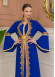 Altın işlemli  kaftan Abiye Elbise 4110 - Mavi
