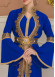 Altın işlemli  kaftan Abiye Elbise 4110 - Mavi