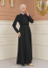Women's Hooded Abaya with Detachable Belt 694 - black