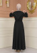 Women's Hooded Abaya with Detachable Belt 694 - black
