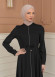 Women's Hooded Abaya with Detachable Belt 694 - black
