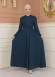 Women's Hooded Abaya with Detachable Belt 694 - turquoise