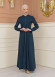 Women's Hooded Abaya with Detachable Belt 694 - turquoise