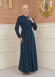 Women's Hooded Abaya with Detachable Belt 694 - turquoise