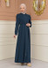 Women's Hooded Abaya with Detachable Belt 694 - turquoise