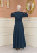 Women's Hooded Abaya with Detachable Belt 694 - turquoise