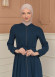 Women's Hooded Abaya with Detachable Belt 694 - turquoise