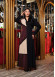 Modest Two-Tone Farsan Abaya 691 - purpul