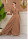 Hooded Abaya with Detachable Belt 686 - beige