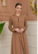 Hooded Abaya with Detachable Belt 686 - beige