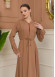 Hooded Abaya with Detachable Belt 686 - beige