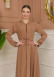 Hooded Abaya with Detachable Belt 686 - beige