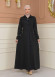 Modest Topcoat With Buttoned Detail 1230 - black
