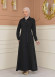 Modest Topcoat With Buttoned Detail 1230 - black