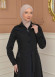 Modest Topcoat With Buttoned Detail 1230 - black