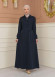Modest Topcoat With Buttoned Detail 1230 - deep blue