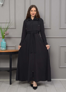 مانطو برادا نسائي مع كبشون 1231 - اسود