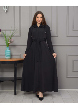 مانطو برادا نسائي مع كبشون 1231 - اسود