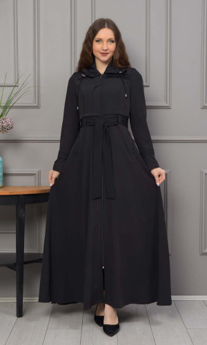 مانطو برادا نسائي مع كبشون 1231 - اسود