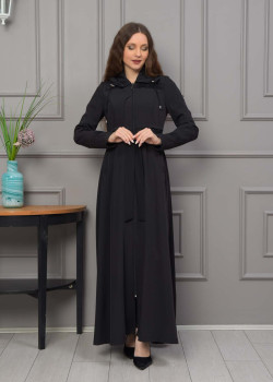 مانطو برادا نسائي مع كبشون 1231 - اسود