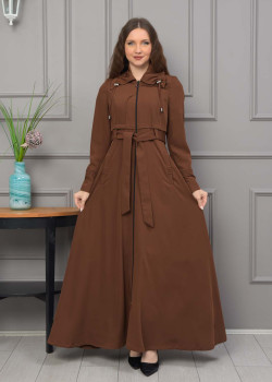 مانطو برادا نسائي مع كبشون 1231 - بني