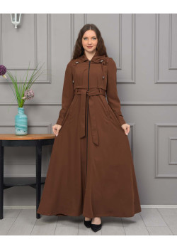 مانطو برادا نسائي مع كبشون 1231 - بني