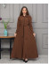 Belted Hooded Hijabi Prada Topcoat 1231 - brown