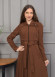Belted Hooded Hijabi Prada Topcoat 1231 - brown
