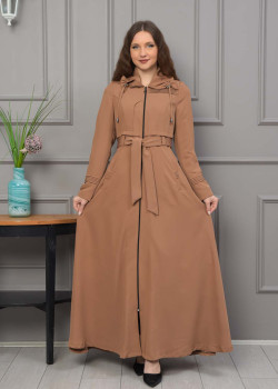 مانطو برادا نسائي مع كبشون 1231 - ترابي