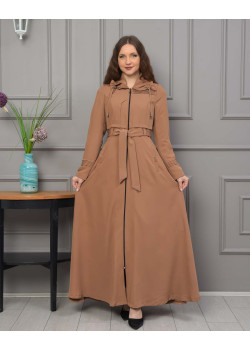 مانطو برادا نسائي مع كبشون 1231 - ترابي