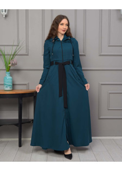 مانطو برادا نسائي مع كبشون 1231 - تركواز