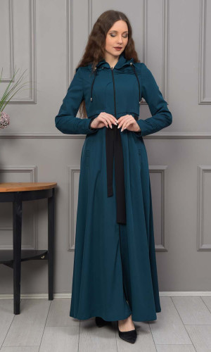 مانطو برادا نسائي مع كبشون 1231 - تركواز