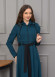 Belted Hooded Hijabi Prada Topcoat 1231 - turquoise