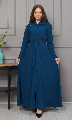 مانطو برادا نسائي مع كبشون 1231 - ازرق