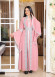 SİLVER EMBROIDERED 2-PIECE SET ABAYA AND DRESS 4111 - pink