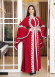 SİLVER EMBROIDERED 2-PIECE SET ABAYA AND DRESS 4111 - burgundy