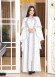 SİLVER EMBROIDERED 2-PIECE SET ABAYA AND DRESS 4111 - white
