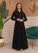 Hooded-Belted Rose Rise Abaya 695 - beige