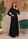 Hooded-Belted Rose Rise Abaya 695 - beige