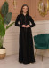 Hooded-Belted Rose Rise Abaya 695 - brown