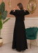 Hooded-Belted Rose Rise Abaya 695 - ecru