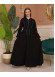 Hooded-Belted Rose Rise Abaya 695 - Anthracite