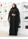 2Lİ TAKIM TAŞLI KOL YARASA ABAYA & ELBİSE- 4115 - Siyah