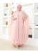 2Lİ TAKIM TAŞLI KOL YARASA ABAYA & ELBİSE- 4115 - Pembe