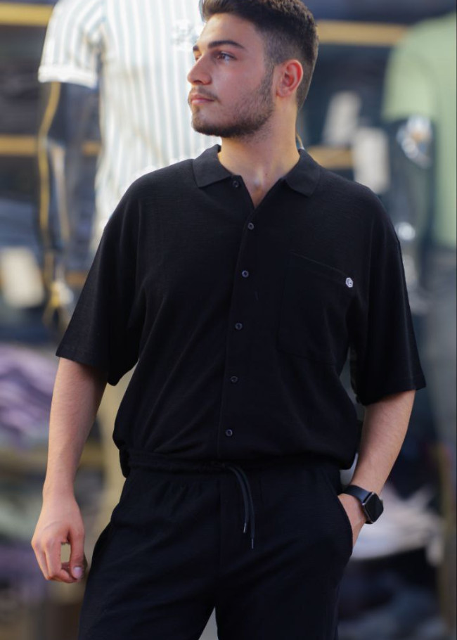 2-Piece Mens Summer Shorts Set Kod 2200 - black