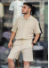 2-Piece Mens Summer Shorts Set Kod 2200 - beige