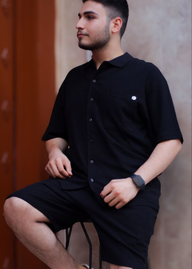 2-Piece Mens Summer Shorts Set Kod 2200 - black