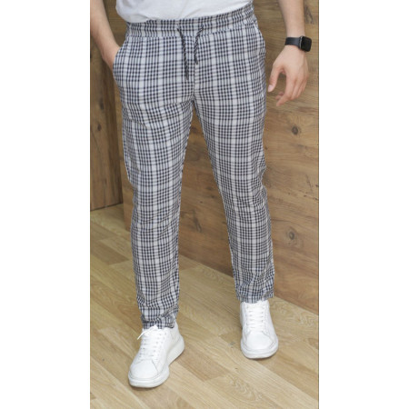 Formal - Sport - Checkered Pants | Code: 2004 - gray - Erkek