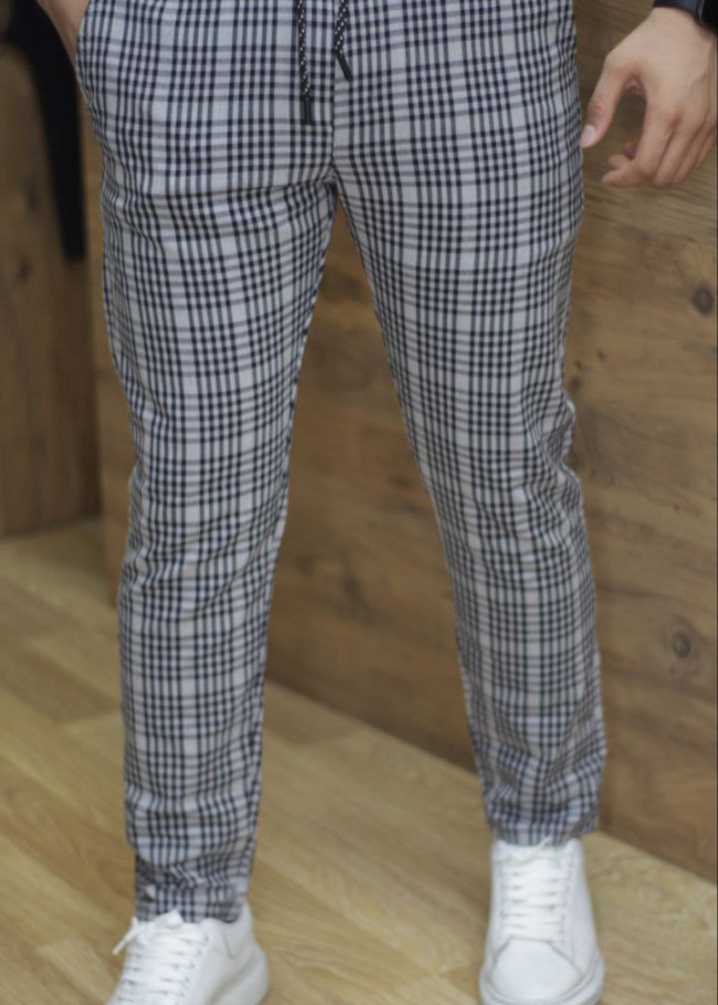 Formal - Sport - Checkered Pants | Code: 2004 - gray